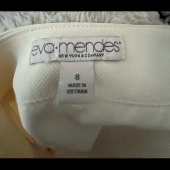 EVA MENDES FOR NEW YORK & COMPANY IVORY RUFFLE WAIST SKIRT WITH SLIT SIZE 8 NWT - Picture 5 of 8